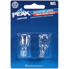 921LL-BPP Miniature Automotive Bulb, 12.8 V, 18 W, Incandescent Lamp, Wedge, Clear